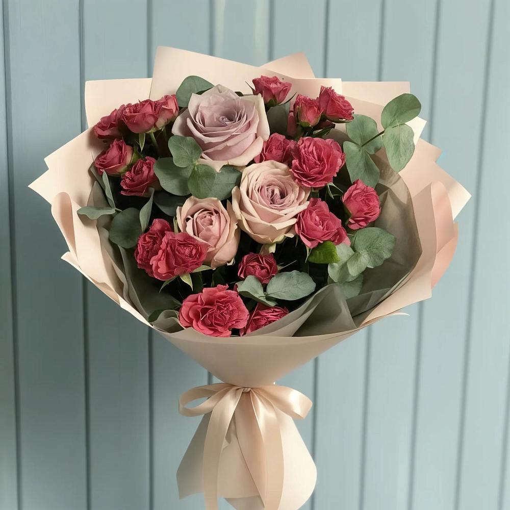 Букет цветов из: Гвоздики и Розы в Куйбышеве