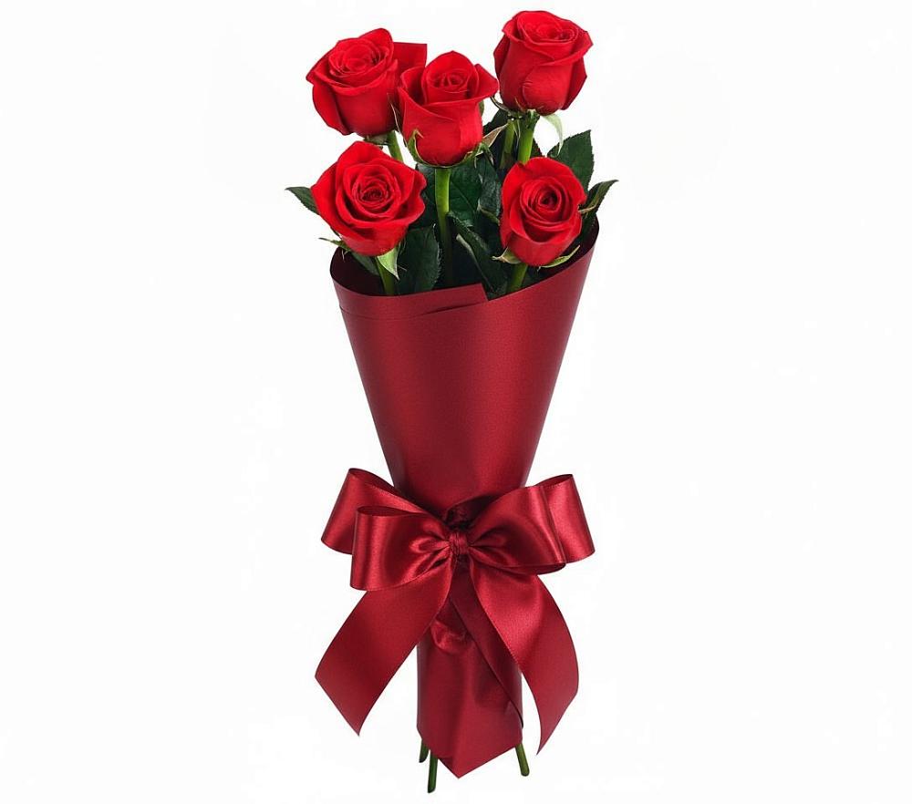 Букет 5 Красных роз Эдлесс Лав в Куйбышеве