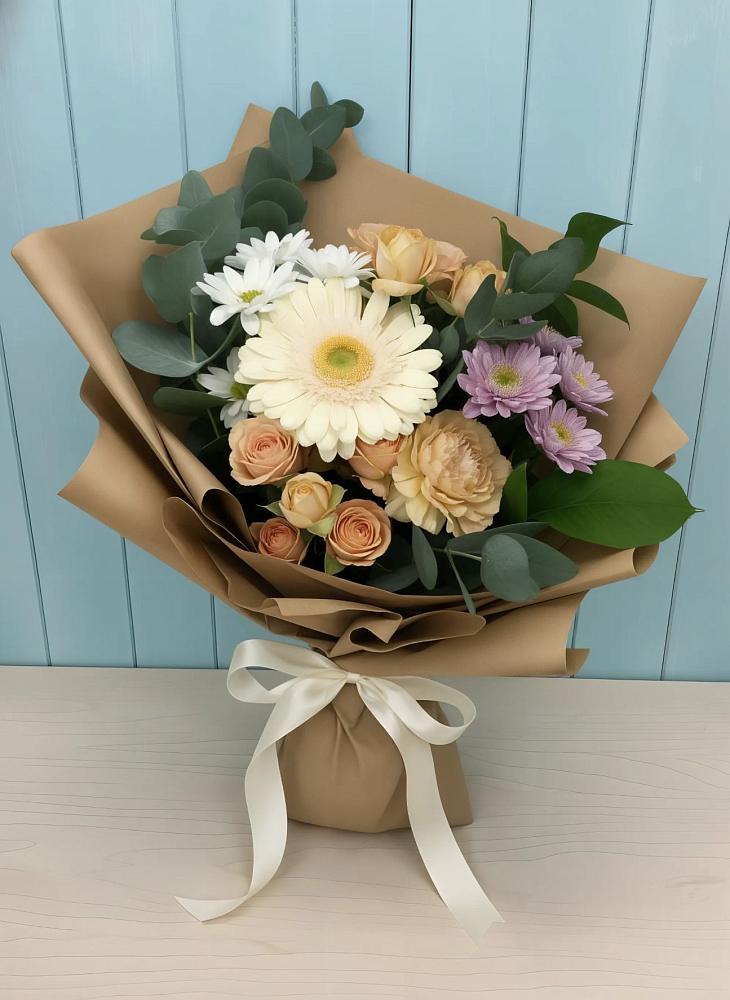 Букет цветов из: Герберы и Хризантемы в Куйбышеве