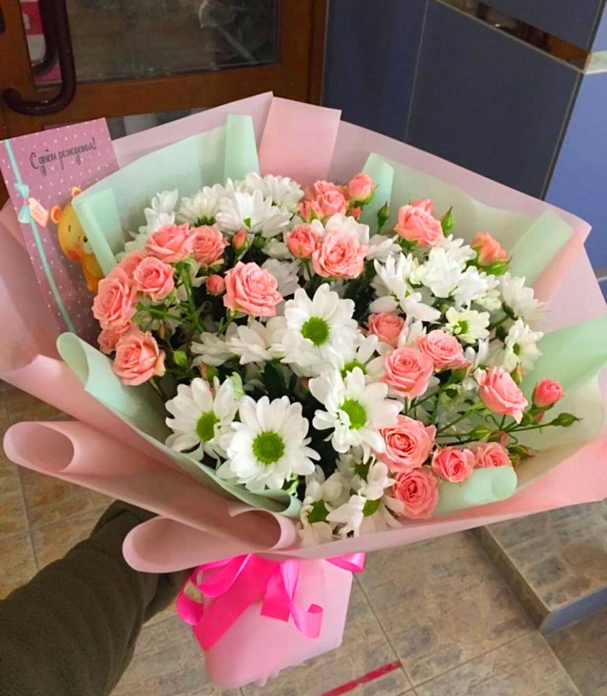 Букет цветов из: Розы и Хризантемы в Куйбышеве