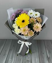 Букет цветов из:  Розы, Герберы и Хризантемы в Куйбышеве