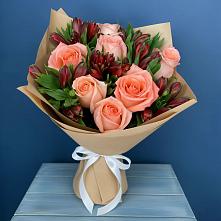 Букет цветов из:  Розы и Альстромерии в Куйбышеве