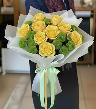 Букет цветов из:  Хризантемы и Розы в Куйбышеве