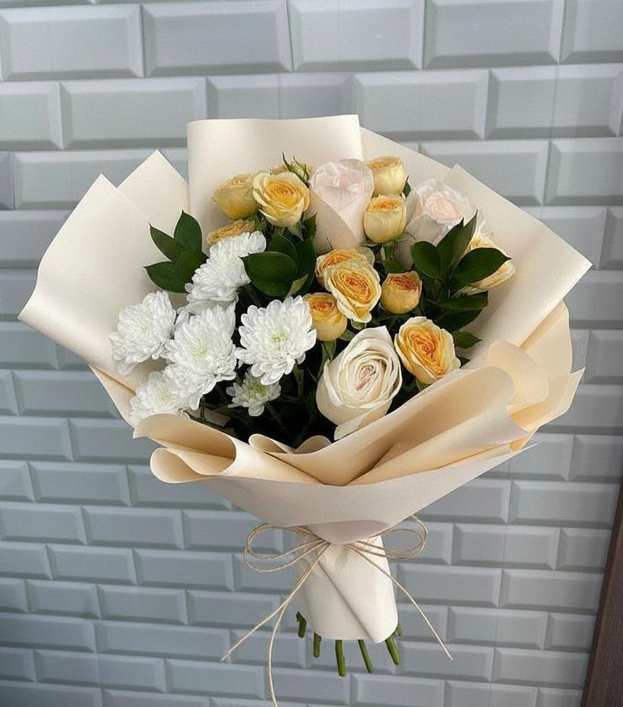 Букет цветов из: Розы и Хризантемы в Куйбышеве