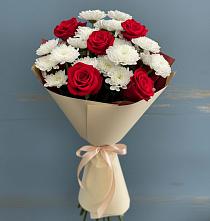 Букет цветов из:  Розы и Хризантемы в Куйбышеве
