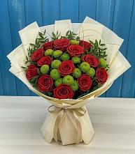 Букет цветов из:  Розы и Хризантемы #REPLACE_PRED# Куйбышеве