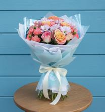 Букет цветов из:  Хризантемы и Розы в Куйбышеве