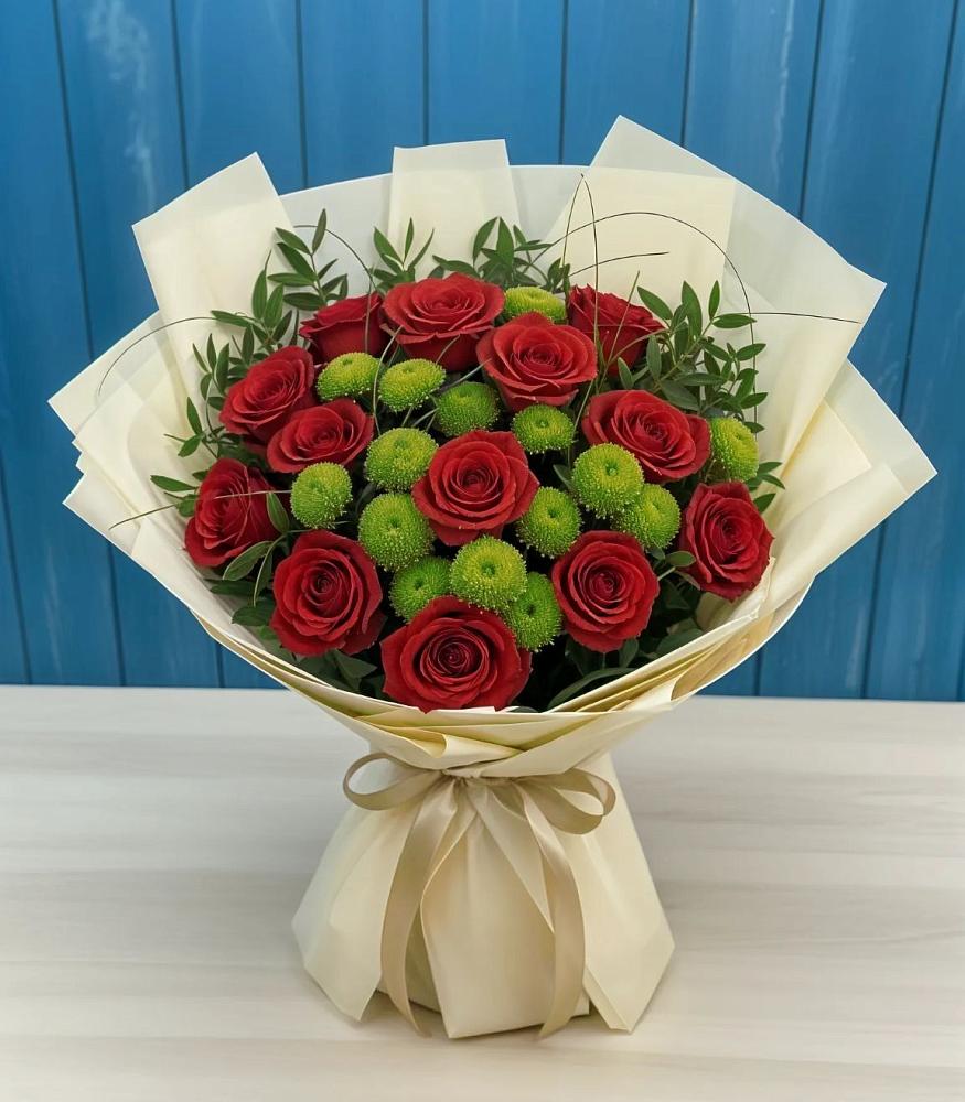 Букет цветов из: Розы и Хризантемы в Куйбышеве