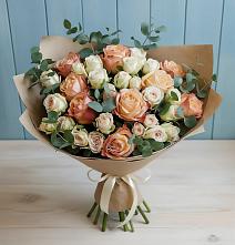 Букет цветов из:  Альстромерии и Розы в Куйбышеве